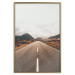 Poster Ahead - landscape of a road amidst yellow and black fields and mountains 130236 additionalThumb 15
