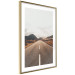 Poster Ahead - landscape of a road amidst yellow and black fields and mountains 130236 additionalThumb 7