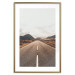 Poster Ahead - landscape of a road amidst yellow and black fields and mountains 130236 additionalThumb 18