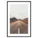 Poster Ahead - landscape of a road amidst yellow and black fields and mountains 130236 additionalThumb 17