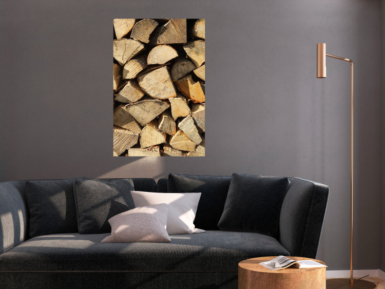 Wall Poster Beauty of Wood - arranged composition of chopped wood into various shapes 131836 additionalImage 2