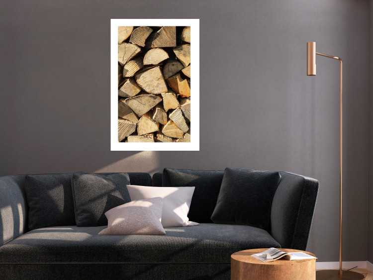 Wall Poster Beauty of Wood - arranged composition of chopped wood into various shapes 131836 additionalImage 5