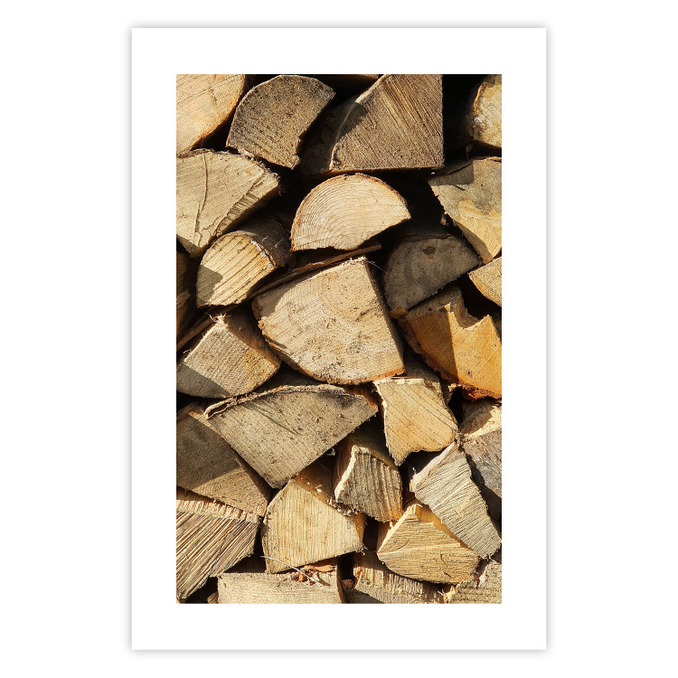 Wall Poster Beauty of Wood - arranged composition of chopped wood into various shapes 131836 additionalImage 25