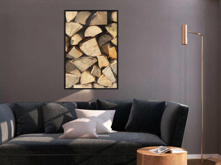 Wall Poster Beauty of Wood - arranged composition of chopped wood into various shapes 131836 additionalImage 4