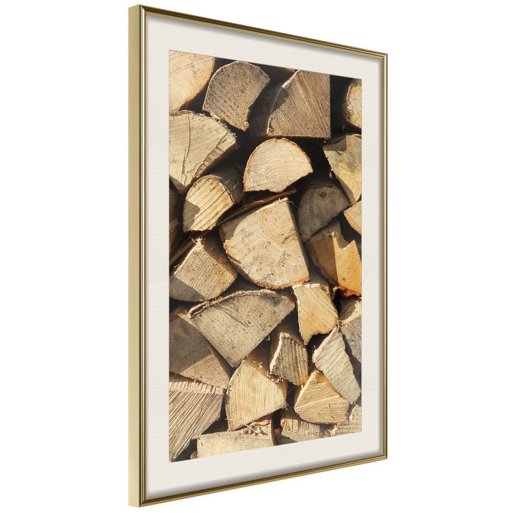 Wall Poster Beauty of Wood - arranged composition of chopped wood into various shapes 131836 additionalImage 3