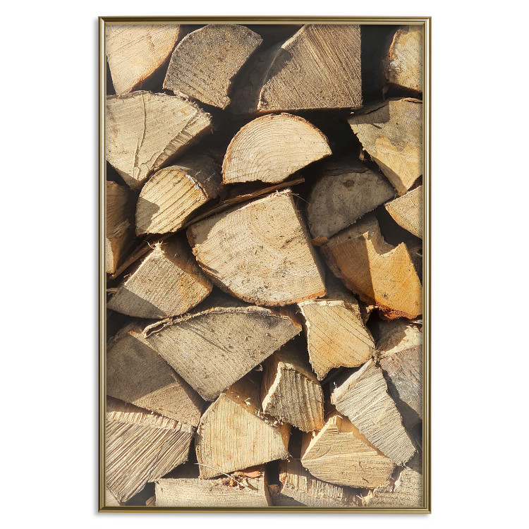 Wall Poster Beauty of Wood - arranged composition of chopped wood into various shapes 131836 additionalImage 17