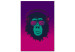 Canvas Art Print Monkey with glasses and headphones - a funny abstraction in pink tones 132236