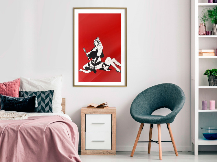 Wall Poster Queen - composition of a woman sitting on a girl in Banksy style 132436 additionalImage 15
