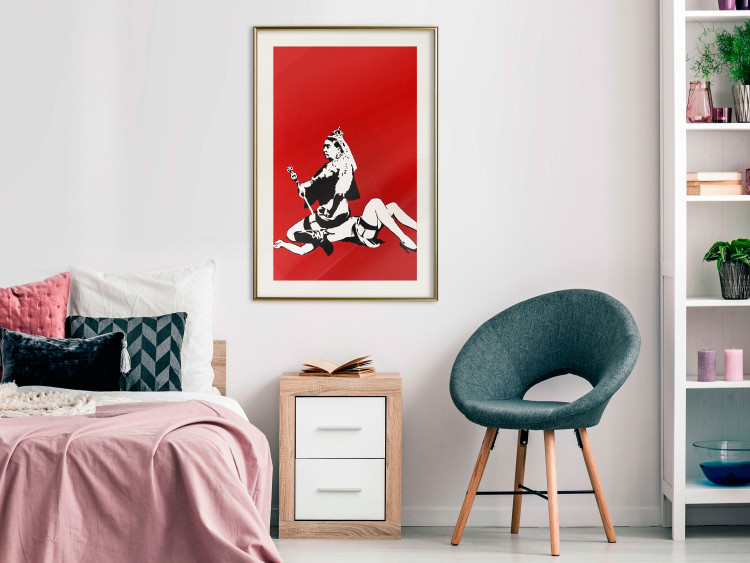 Wall Poster Queen - composition of a woman sitting on a girl in Banksy style 132436 additionalImage 21
