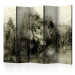 Room Divider Predator from the mountains (beige) II (5-piece) - abstraction with a wolf 132636