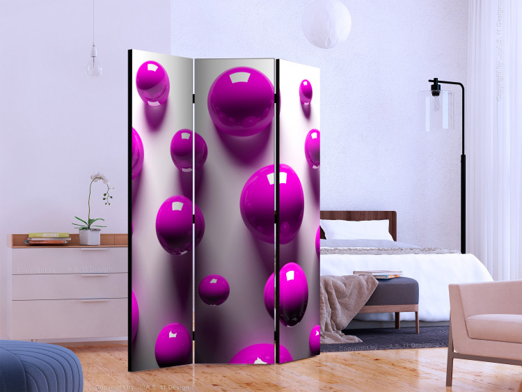 Room Divider Purple Balls (3-piece) - geometric 3D composition 132736 additionalImage 2