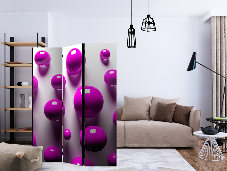 Room Divider Purple Balls (3-piece) - geometric 3D composition 132736 additionalImage 4
