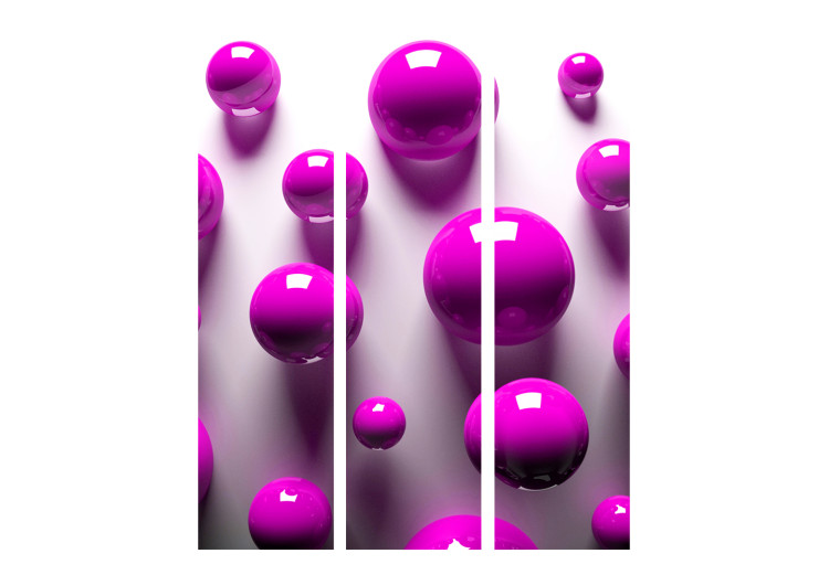 Room Divider Purple Balls (3-piece) - geometric 3D composition 132736 additionalImage 3