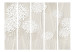 Folding Screen Creamy Filigree II (5-piece) - beige background and white flowers 133136 additionalThumb 3