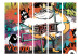 Room Separator Street Movie II (5-piece) - colorful abstraction against a brick background 133336 additionalThumb 3