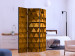 Room Separator Golden Armor (3-piece) - geometric pattern in shining triangles 133536 additionalThumb 2