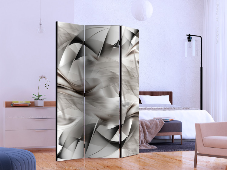 Room Separator Abstract Braid - abstract silver patterns with illusion motif 133636 additionalImage 2