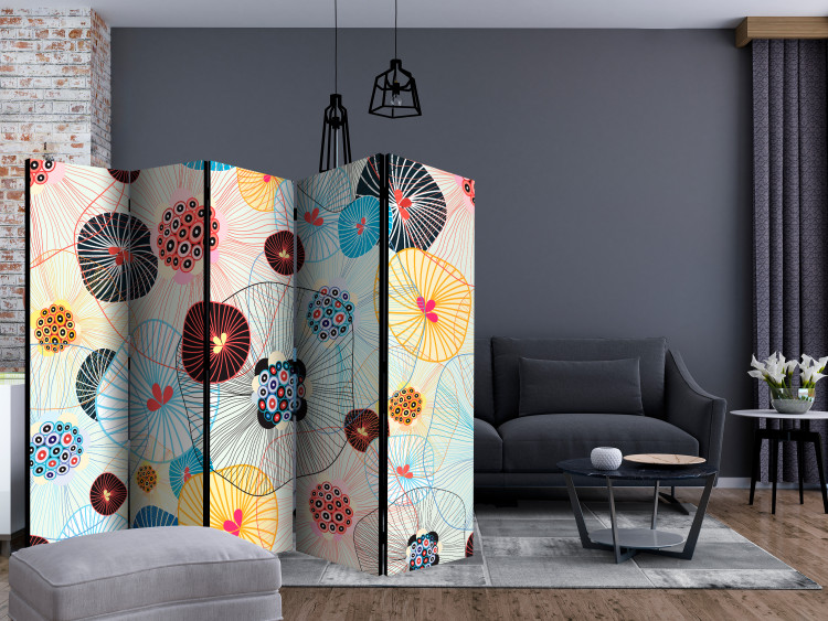 Folding Screen Summer Breeze II - colorful lines and circles amidst abstract patterns 133936 additionalImage 4