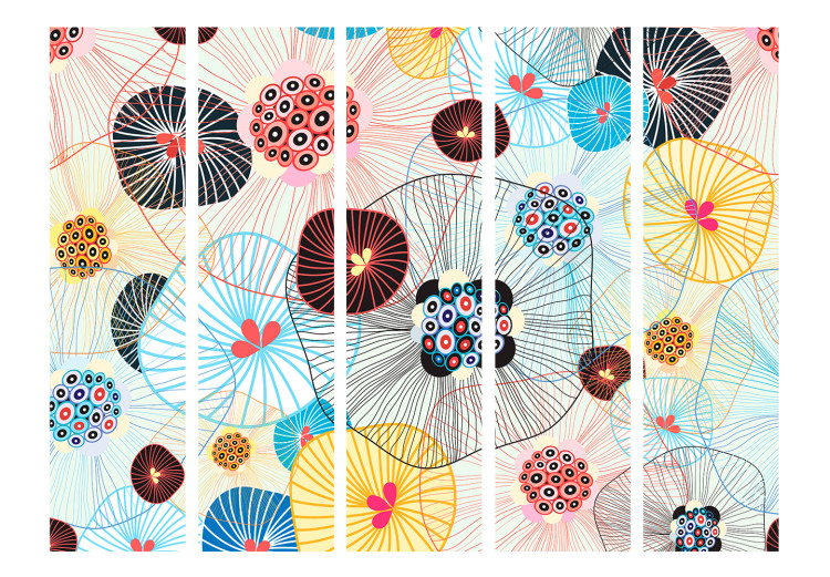 Folding Screen Summer Breeze II - colorful lines and circles amidst abstract patterns 133936 additionalImage 3