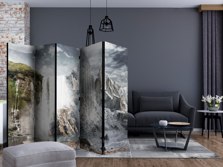 Folding Screen Upcoming Civilization II (5-piece) - abstraction with architecture 134136 additionalImage 4