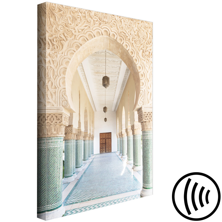 Canvas Turquoise Colonnade (1-piece) Vertical - architecture in Morocco 134736 additionalImage 6