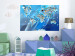 Canvas Print A world full of animals - Blue continents with animal images 135136 additionalThumb 3