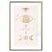 Wall Poster Magical Evening - golden abstraction with moons and an eye on a light background 136536 additionalThumb 26