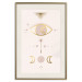 Wall Poster Magical Evening - golden abstraction with moons and an eye on a light background 136536 additionalThumb 25