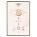 Wall Poster Magical Evening - golden abstraction with moons and an eye on a light background 136536 additionalThumb 12