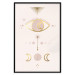 Wall Poster Magical Evening - golden abstraction with moons and an eye on a light background 136536 additionalThumb 15