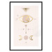 Wall Poster Magical Evening - golden abstraction with moons and an eye on a light background 136536 additionalThumb 27