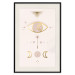 Wall Poster Magical Evening - golden abstraction with moons and an eye on a light background 136536 additionalThumb 24