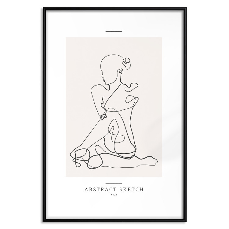 Wall Poster Abstract Sketch - simple lineart with a woman figure and text 137236 additionalImage 19
