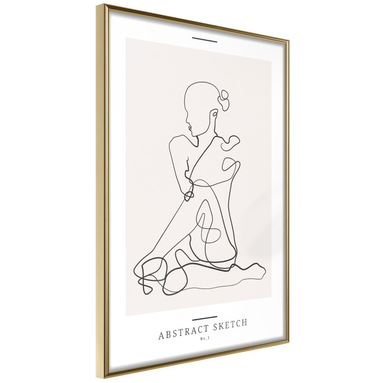 Wall Poster Abstract Sketch - simple lineart with a woman figure and text 137236 additionalImage 4