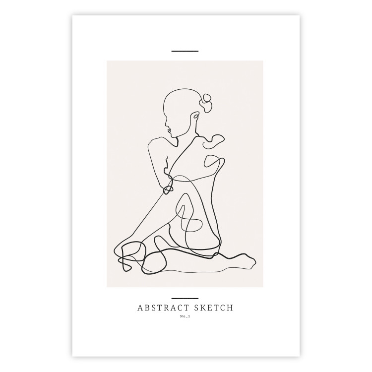 Wall Poster Abstract Sketch - simple lineart with a woman figure and text 137236 additionalImage 15