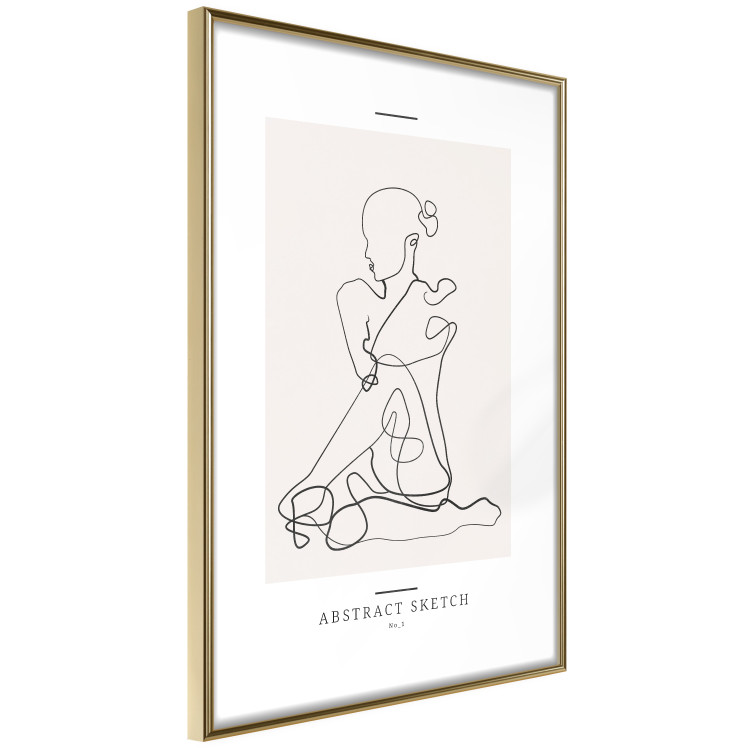 Wall Poster Abstract Sketch - simple lineart with a woman figure and text 137236 additionalImage 3