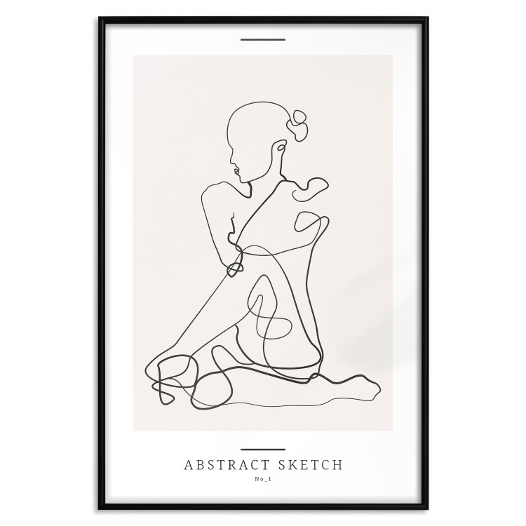 Wall Poster Abstract Sketch - simple lineart with a woman figure and text 137236 additionalImage 10