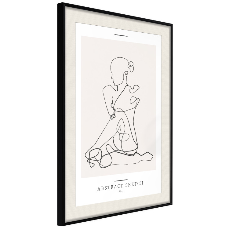 Wall Poster Abstract Sketch - simple lineart with a woman figure and text 137236 additionalImage 9