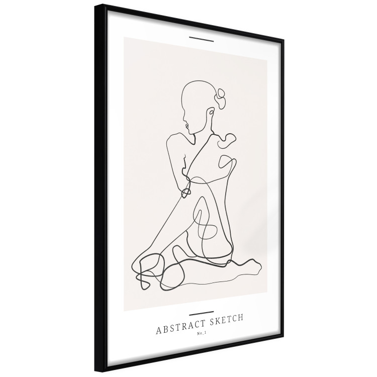 Wall Poster Abstract Sketch - simple lineart with a woman figure and text 137236 additionalImage 2