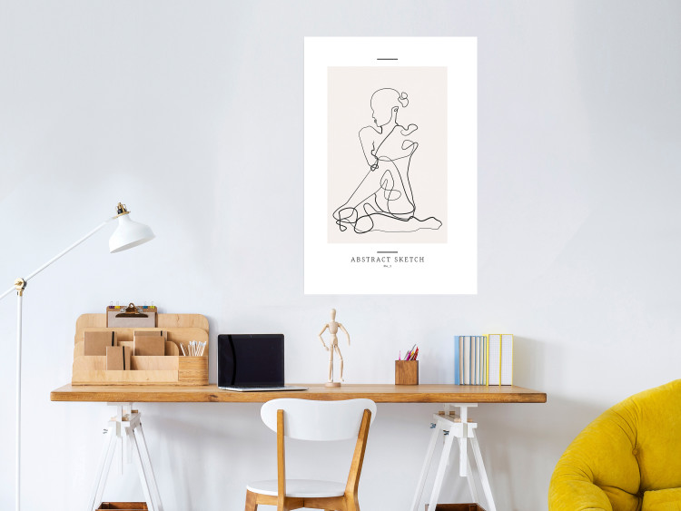 Wall Poster Abstract Sketch - simple lineart with a woman figure and text 137236 additionalImage 18
