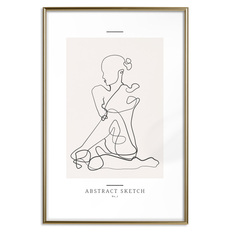 Wall Poster Abstract Sketch - simple lineart with a woman figure and text 137236 additionalImage 13