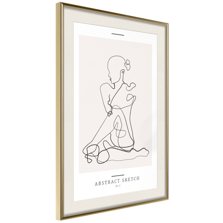 Wall Poster Abstract Sketch - simple lineart with a woman figure and text 137236 additionalImage 10