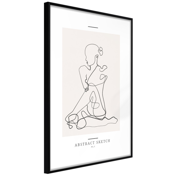 Wall Poster Abstract Sketch - simple lineart with a woman figure and text 137236 additionalImage 5