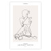Wall Poster Abstract Sketch - simple lineart with a woman figure and text 137236
