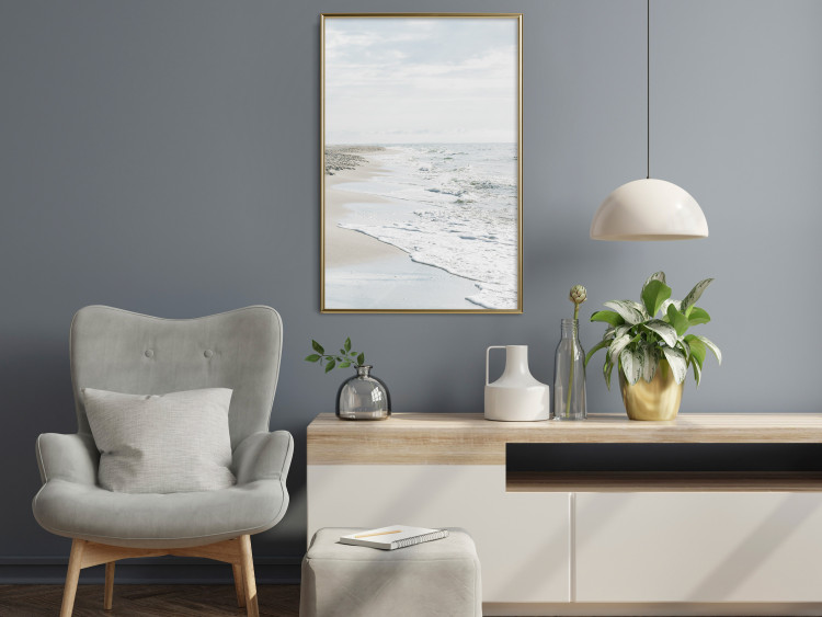 Poster Peaceful Shore - romantic landscape of a tranquil beach and sea waves 137836 additionalImage 17