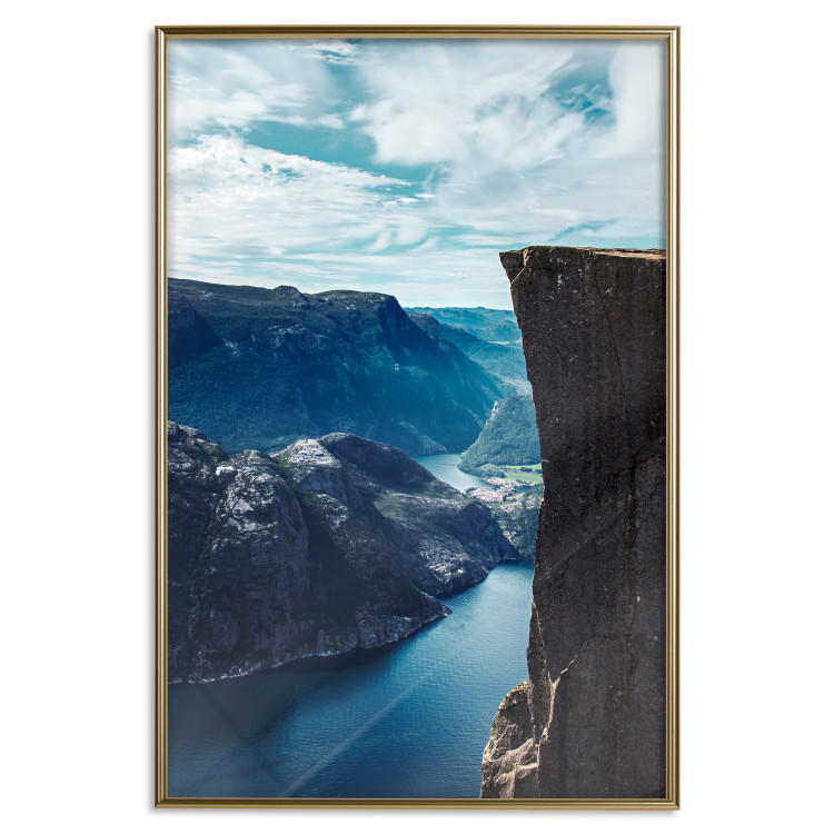 Poster Preikestolen - picturesque landscape of rocky mountains and a large lake 138736 additionalImage 22