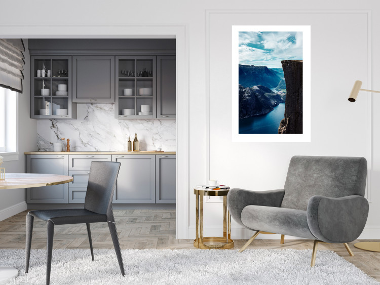 Poster Preikestolen - picturesque landscape of rocky mountains and a large lake 138736 additionalImage 7