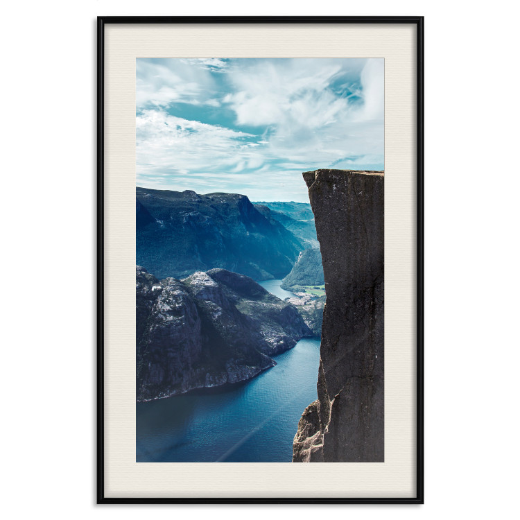 Poster Preikestolen - picturesque landscape of rocky mountains and a large lake 138736 additionalImage 24