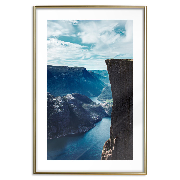 Poster Preikestolen - picturesque landscape of rocky mountains and a large lake 138736 additionalImage 19