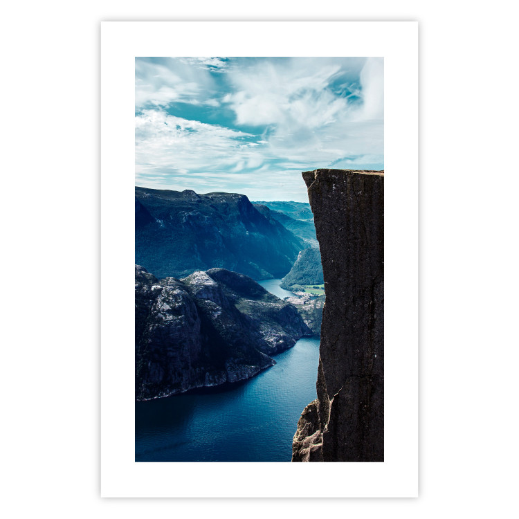 Poster Preikestolen - picturesque landscape of rocky mountains and a large lake 138736 additionalImage 25